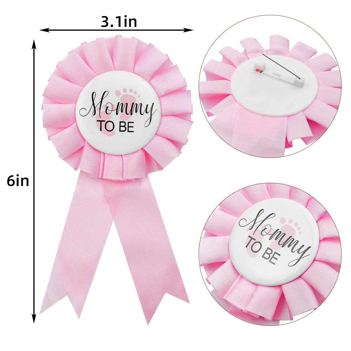 2 Pieces Daddy and Mommy To Be Tinplate Badge Pin, Celebration Gender Reveal Party Favor New Dad