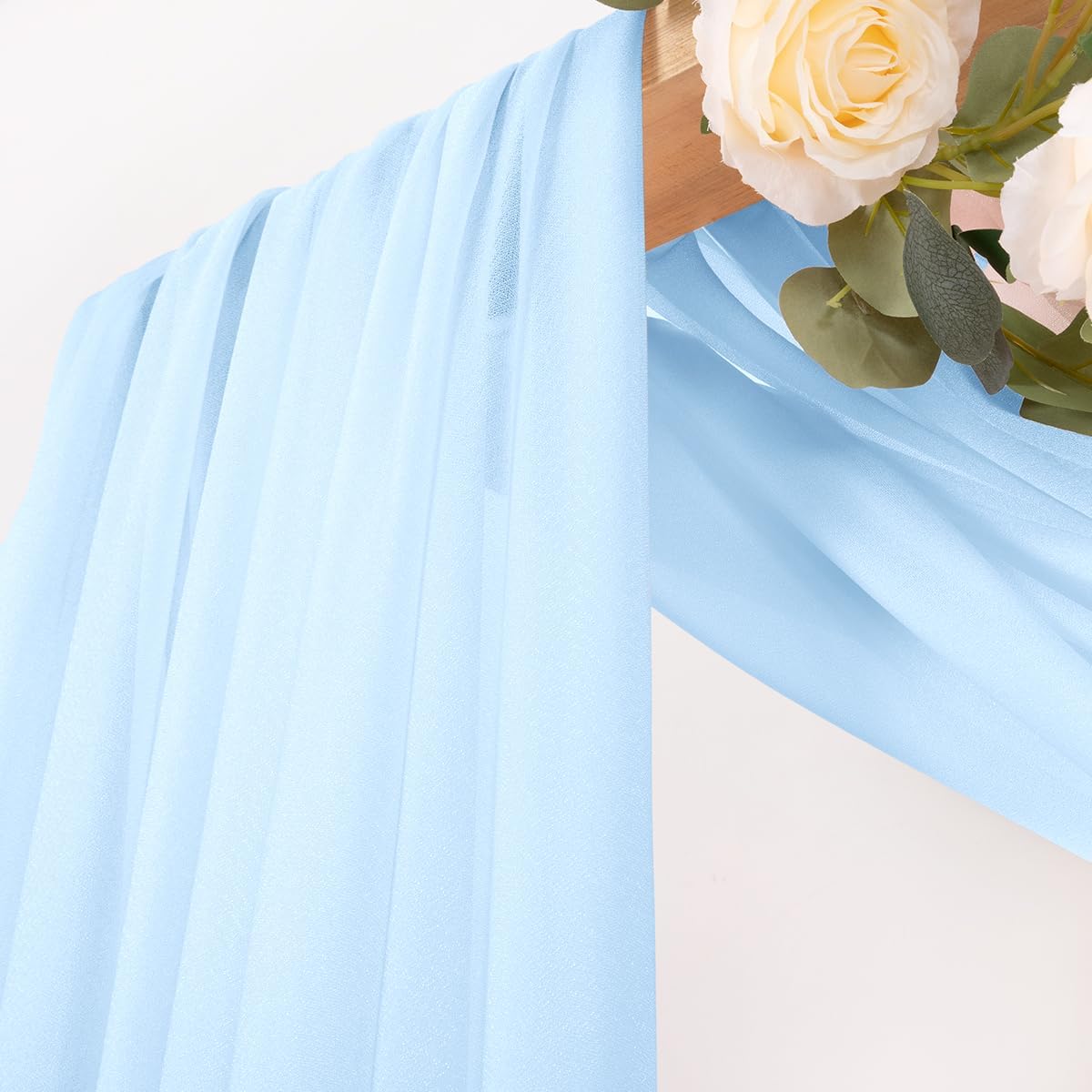 MLMC Baby Blue Wedding Arch Draping Fabric 2 Panels 29" x 20 FT Extra Long Lavender Gauze Drapes