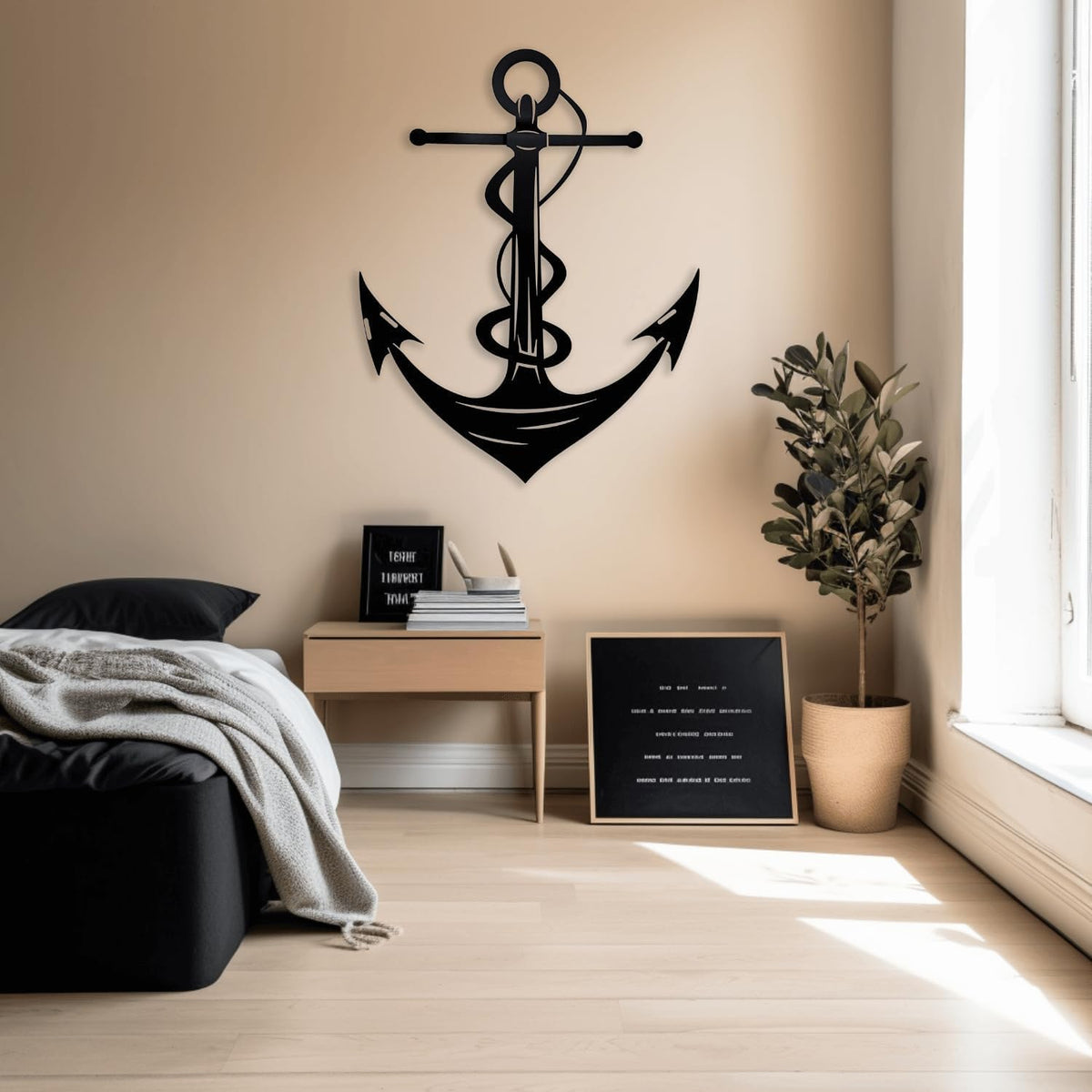XXQ Anchor Metal Wall Decor, Anchor Metal Wall Art for Bedroom Living Room Dorm Antique Anchor Wall