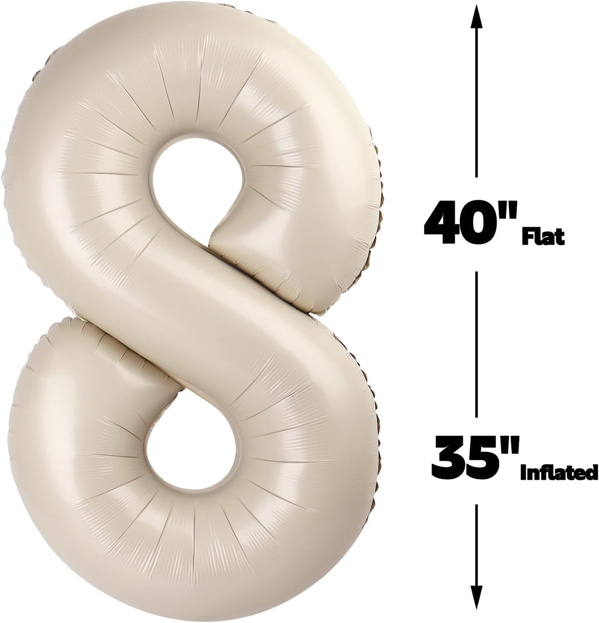 Cream White Foil Number 18 81 Balloon 40 Inch, Helium Mylar Number 18 81 Birthday Balloons, 18th