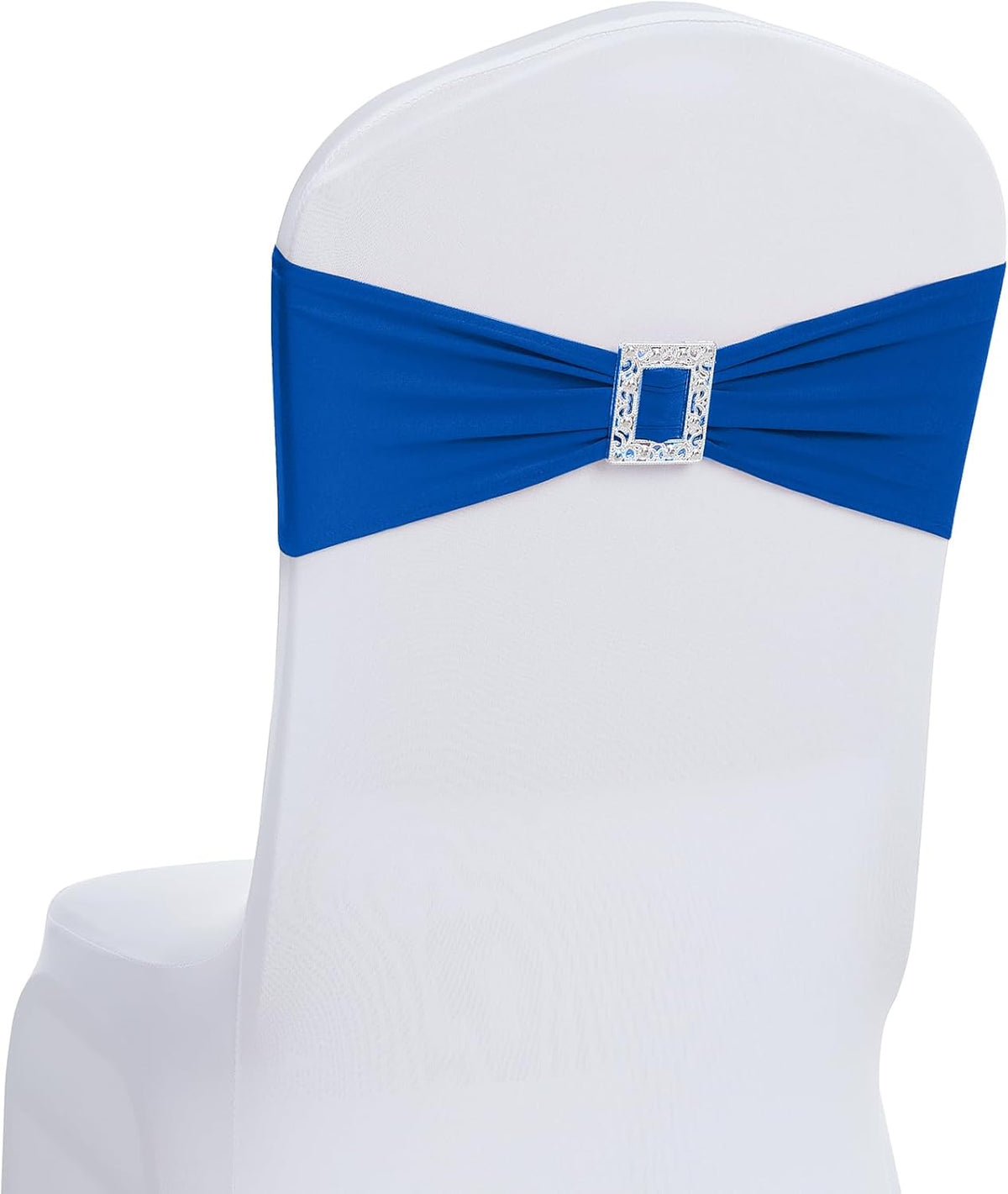 Joccun 120 PCS Spandex Chair Sashes Bows Stretch Chair Cover Band with Buckle Slider Universal