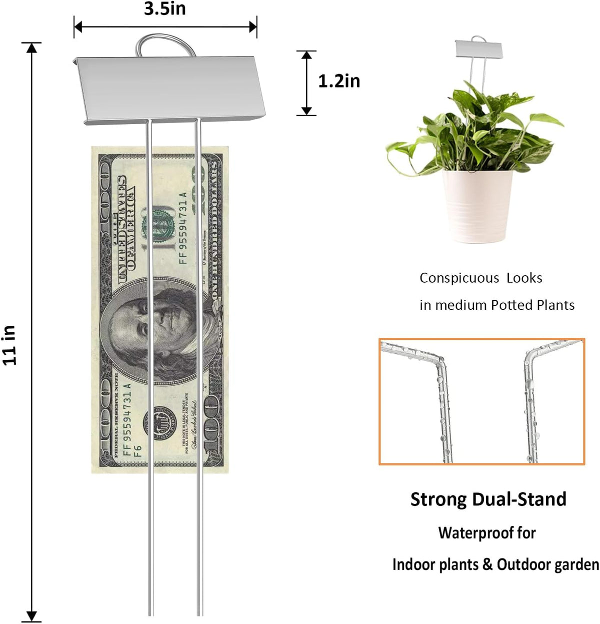 30pcs Plant Labels for Outdoor Garden Waterproof Plant Markers for Outdoor Plants, 11inch Metal