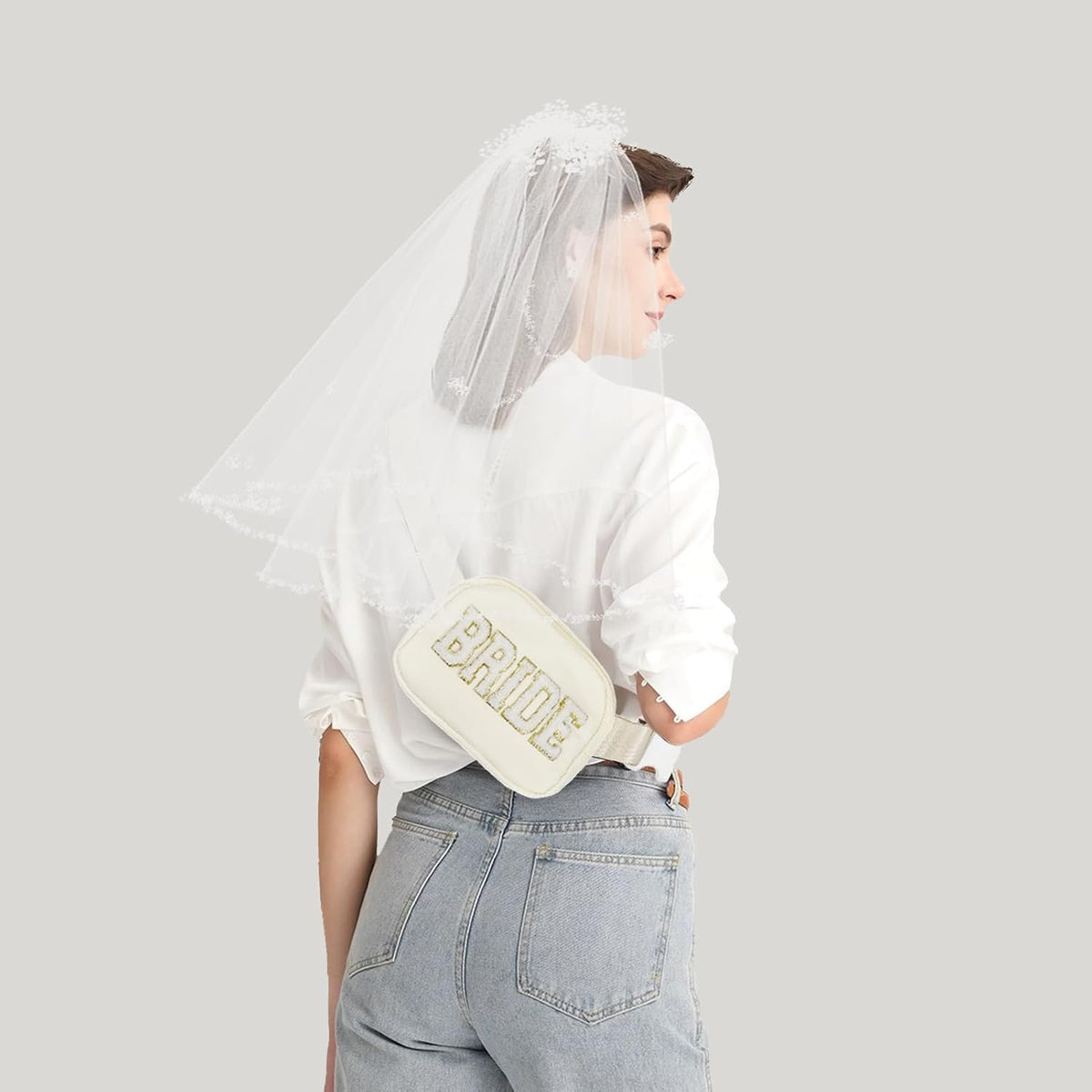 Lamyba Bachelorette Gifts for Bride,Bride Gifts,Bride Fanny Pack,Hair Claw Clip and