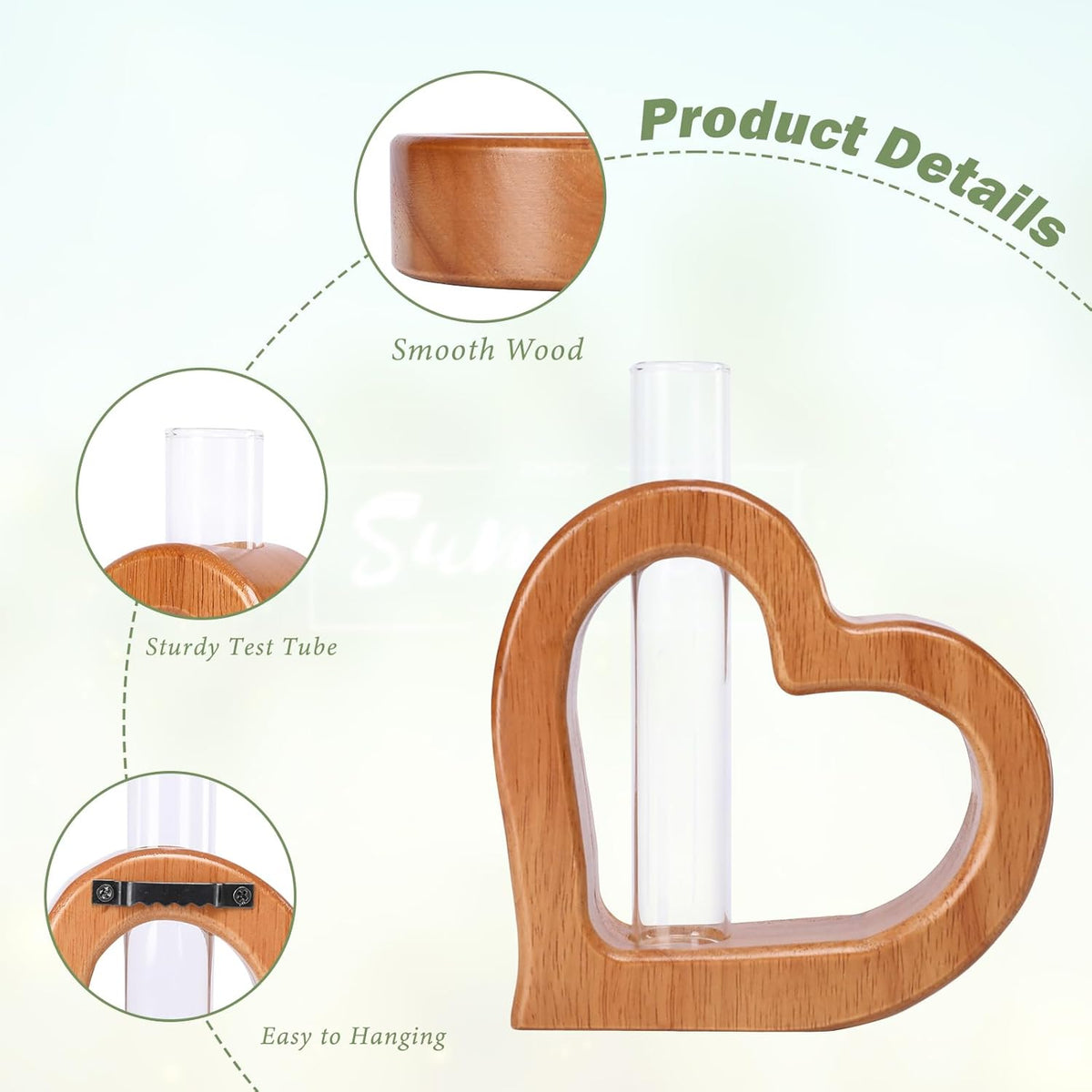 Plant Propagation Stations 2 PCS Wall Hanging Planters for Indoor Plants Glass Tubes Home