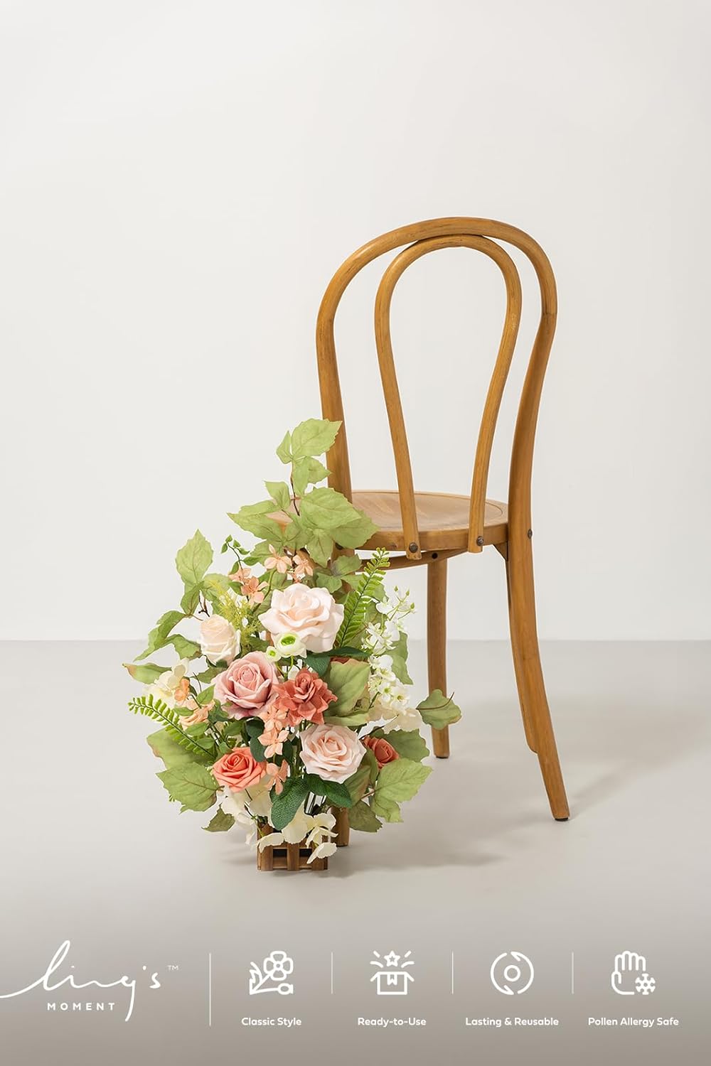 Ling's Moment 17.5" Tall Standing Artificial Flowers Arrangements 4pcs Fall Wedding Aisle Runner