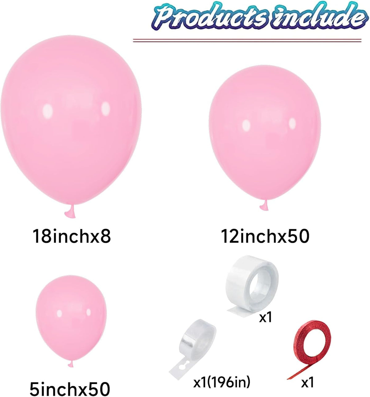 KAWKALSH Light Pink Balloon Arch Kit 111Pcs 18 12 5 Inch Latex Party Balloons Garland for Birthday