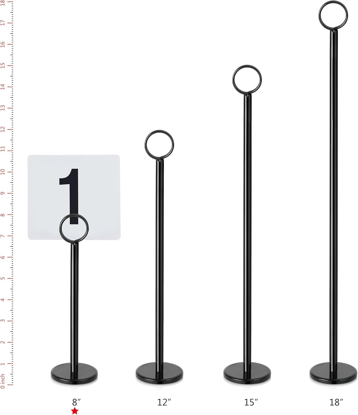New Star Foodservice 27693 Ring Clip Table Number Card Holders, w/Number Cards, 1 to 24, Set of 24