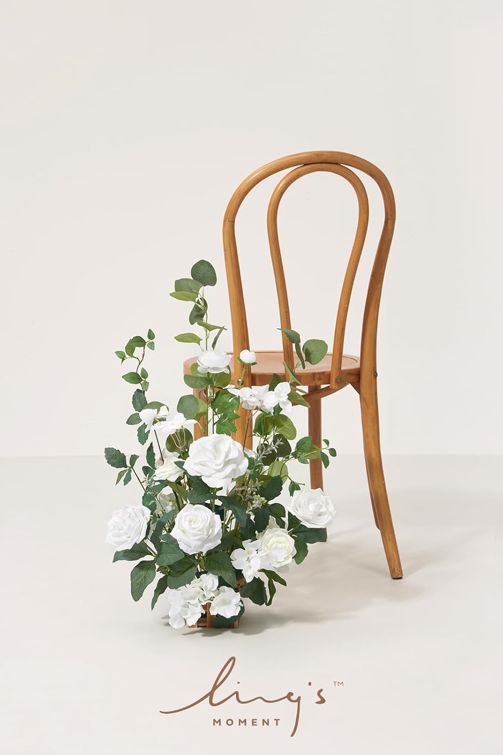 Ling's moment 17.5" Tall Standing Artificial Flowers Arrangements 4 pcs Wedding Aisle Runner Chair