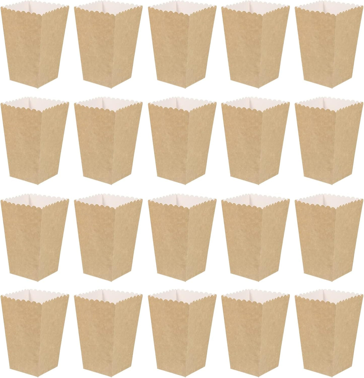 BESTOYARD 50Pcs Paper Popcorn Boxes, 5.3 X 3.5 Inch Individual Serving Snack Containers, Reusable