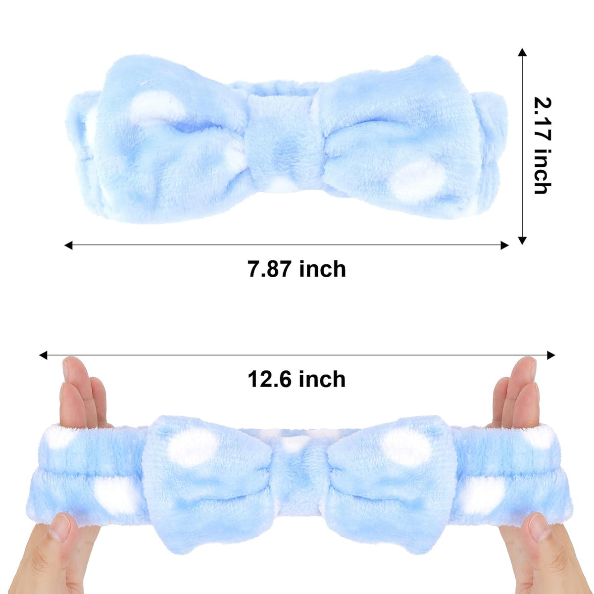 Semato 8 Pcs Blue Dot Bachelorette Party Favor Set Bridesmaid Headband Skincare Headbands for Women