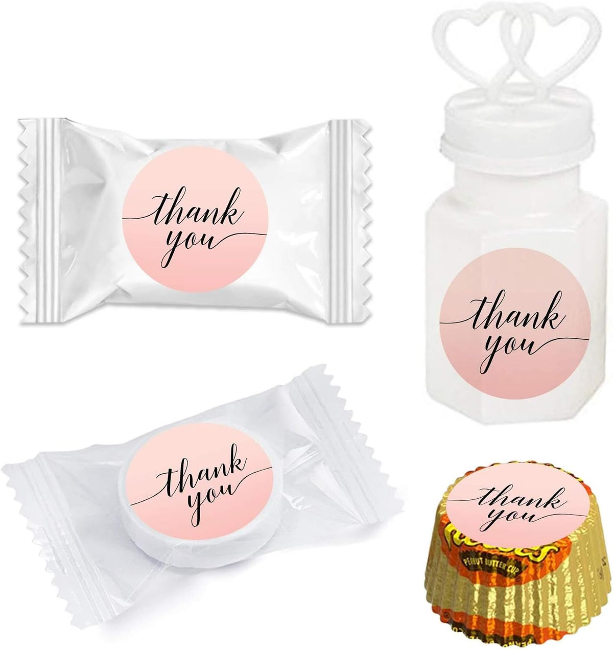 Andaz Press Blush Pink Rose Elegant Party Collection, Small Round Circle Label Stickers, Fits