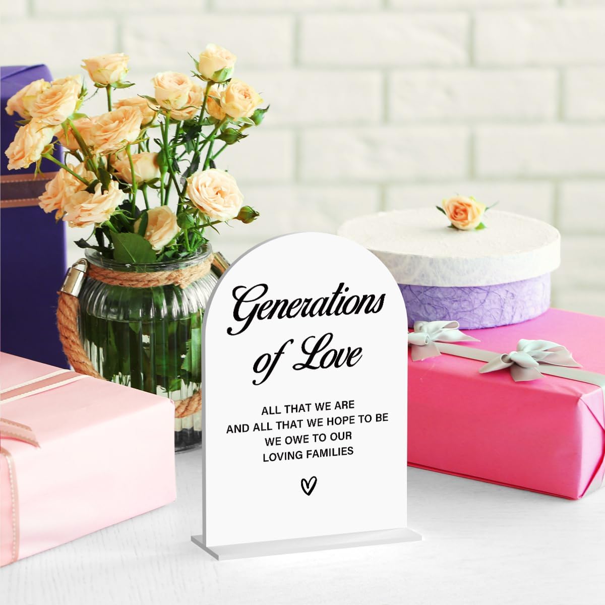 Acrylic Wedding Sign Generations of Love Sign for Wedding Wedding Signs for Ceremony Modern