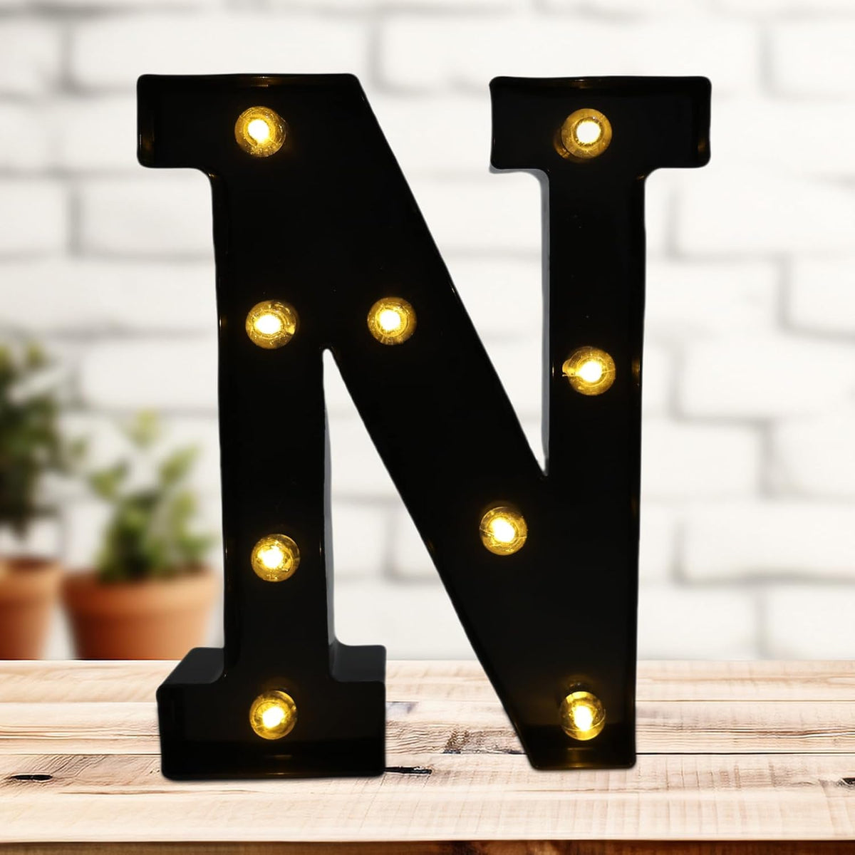 Led Marquee Letters, 8.58 Inch Black Light Up Letters, Small Led Letter Lights, Battery Powered