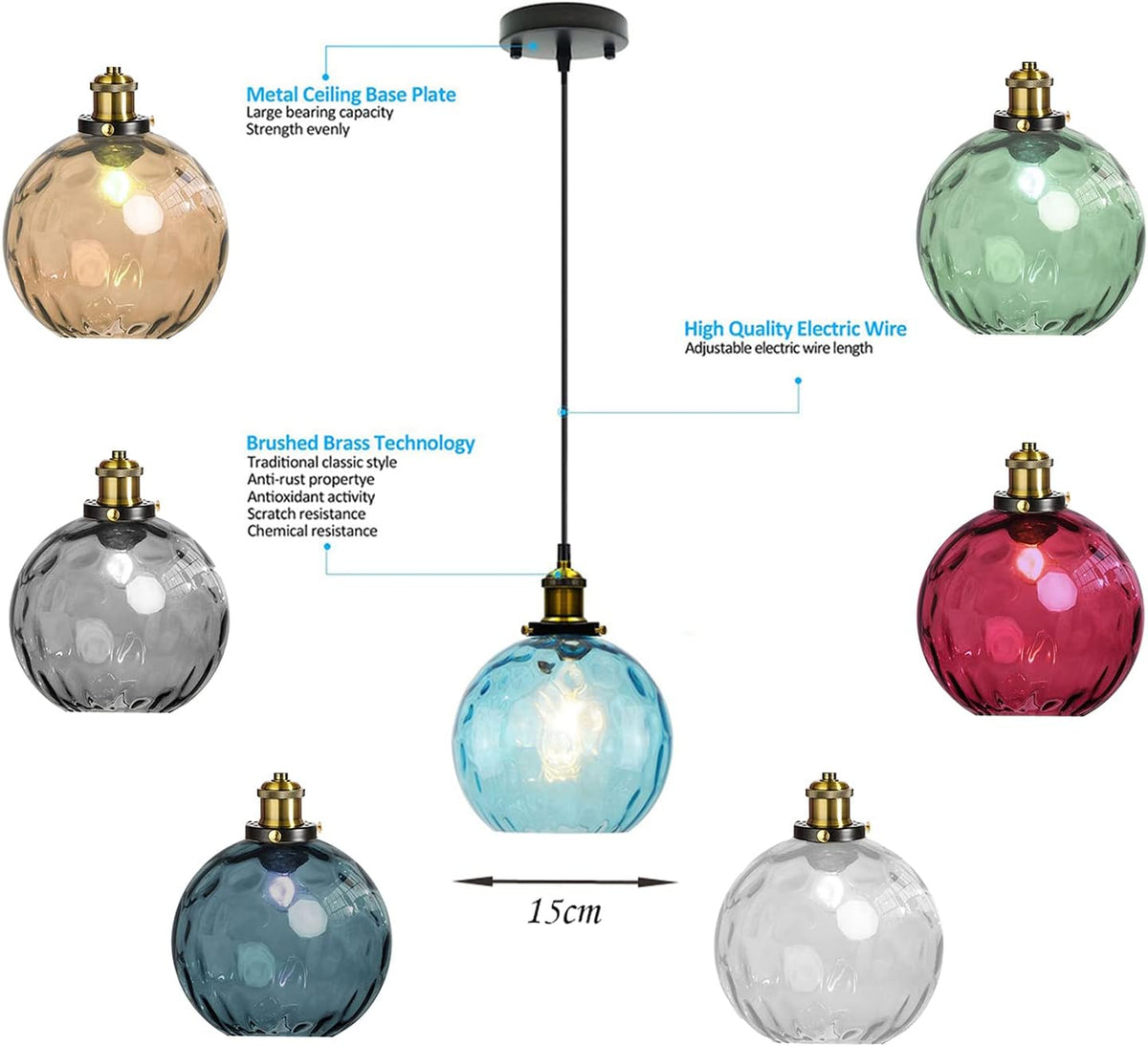 Pendant Light Shade Industrial Hanging Lights Fixtures Ceiling Outdoor Pendant Lighting for Kitchen