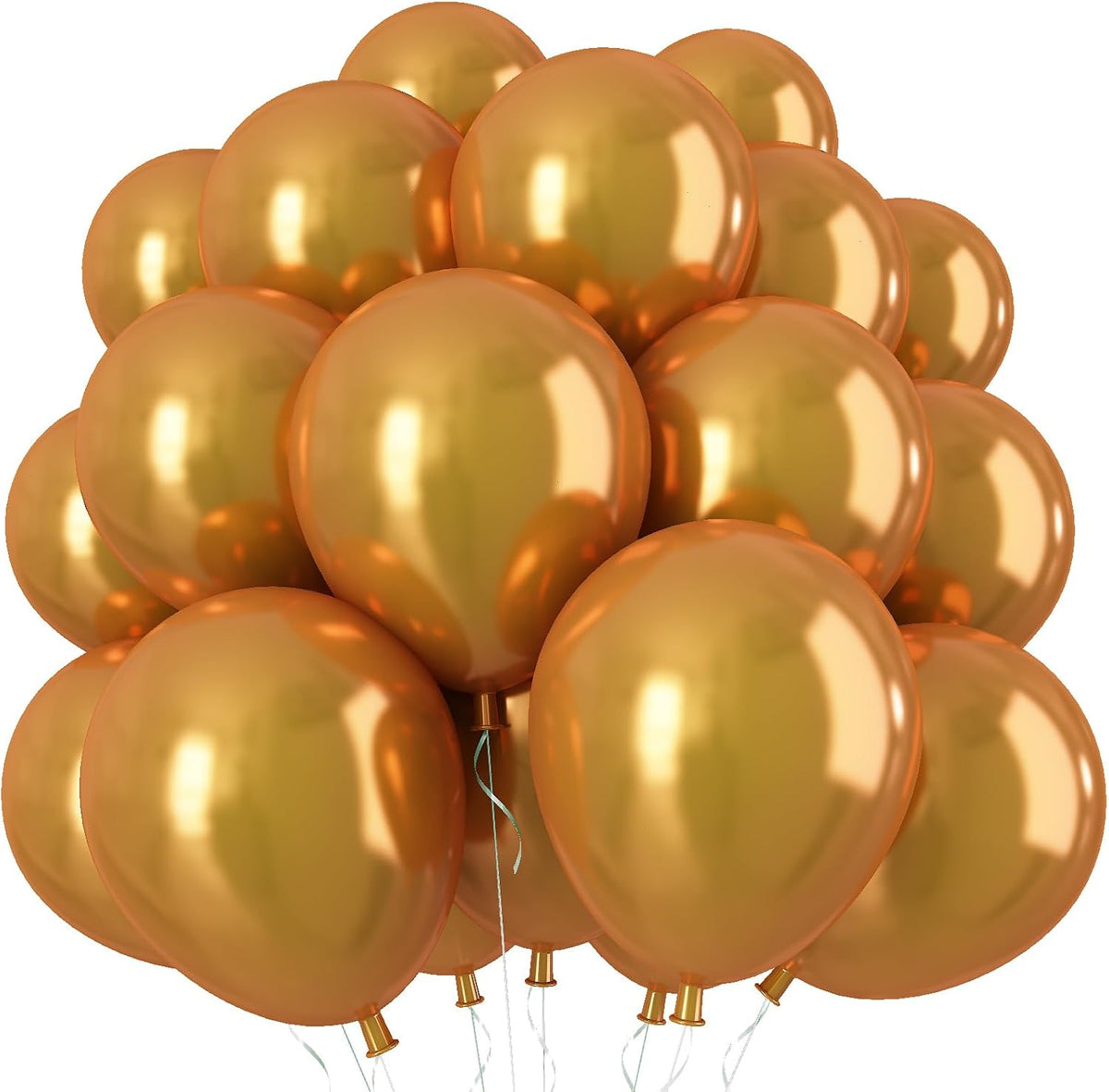Chrome Gold Balloons, 50 PCS 10 Inch Double-Layered Metallic Light Gold Balloons, Shiny Thick