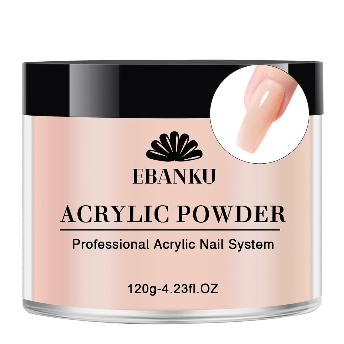 EBANKU Acrylic Powder Nude 120g/4.23oz Professional Acrylic Nail Powder for 3D Fingernail Carving &