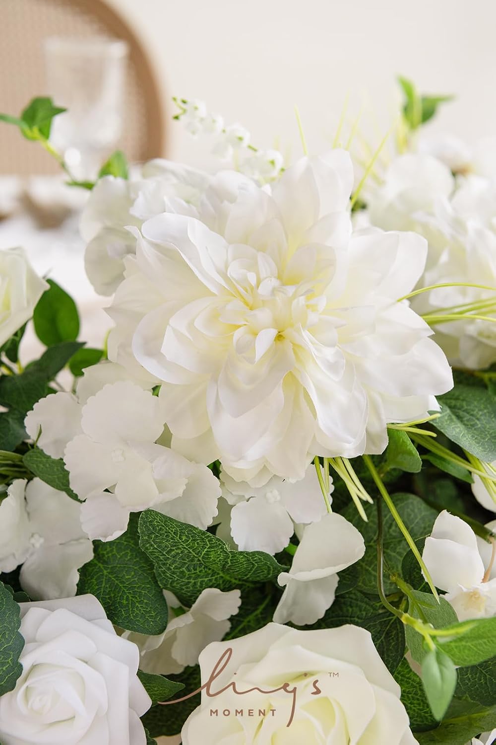 Ling's moment 9FT Flower Garland for Backdrop Decorations - Wedding Arch Flowers, Eucalyptus &