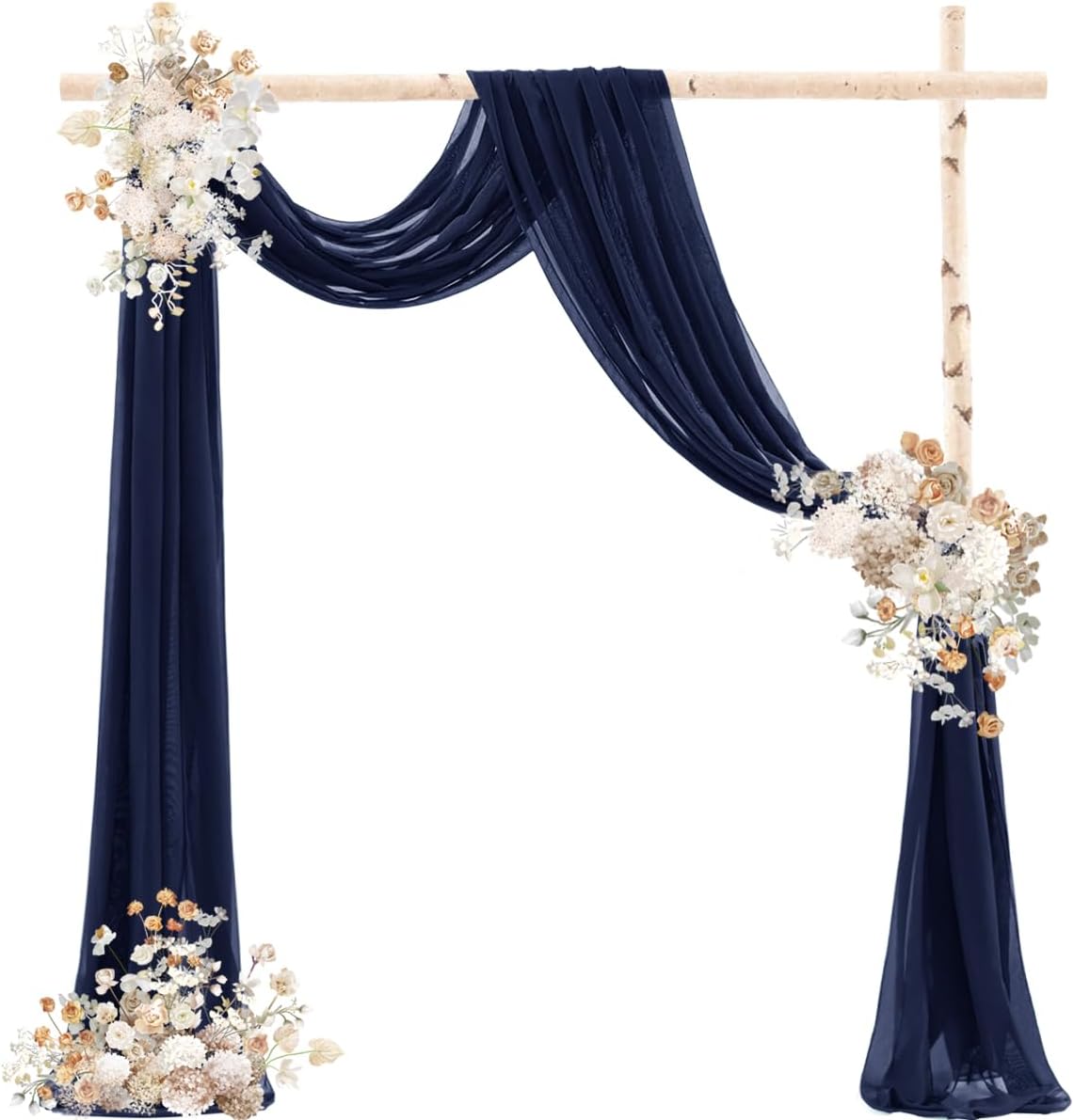Navy Blue Wedding Arch Draping Fabric 29" x 20 FT Navy Wedding Drapes for Backdrop Sheer Curtains