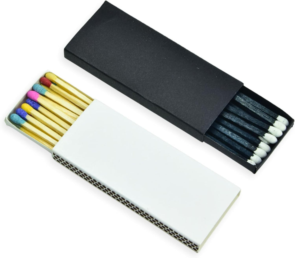 Chandler Studio 10 Boxes - Wooden Matchsticks in a Blank Matchbox with White/Black Matchboxes