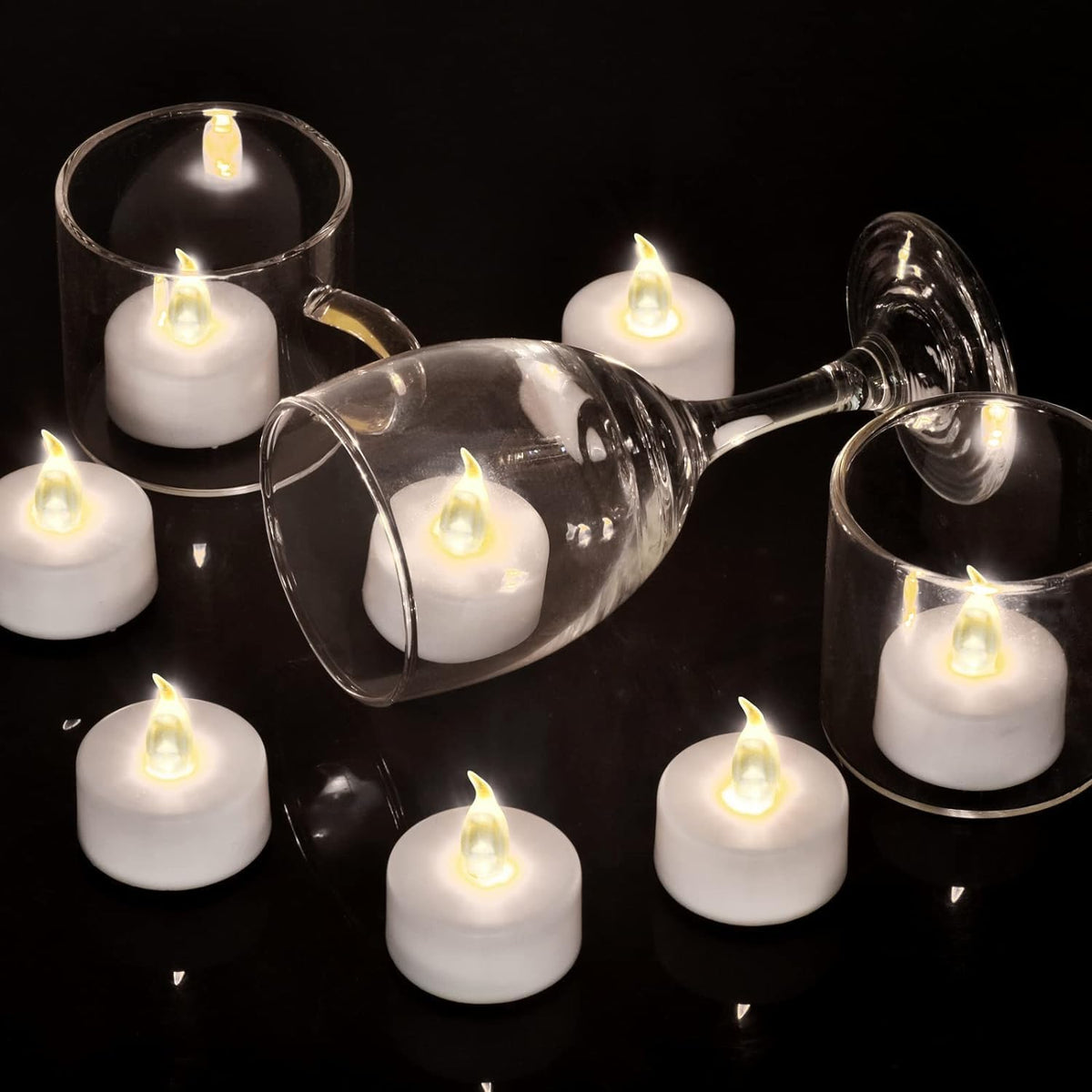 LED Tea Light Candles with Remote Control,Flickering Flameless Candle,Long Lasting
