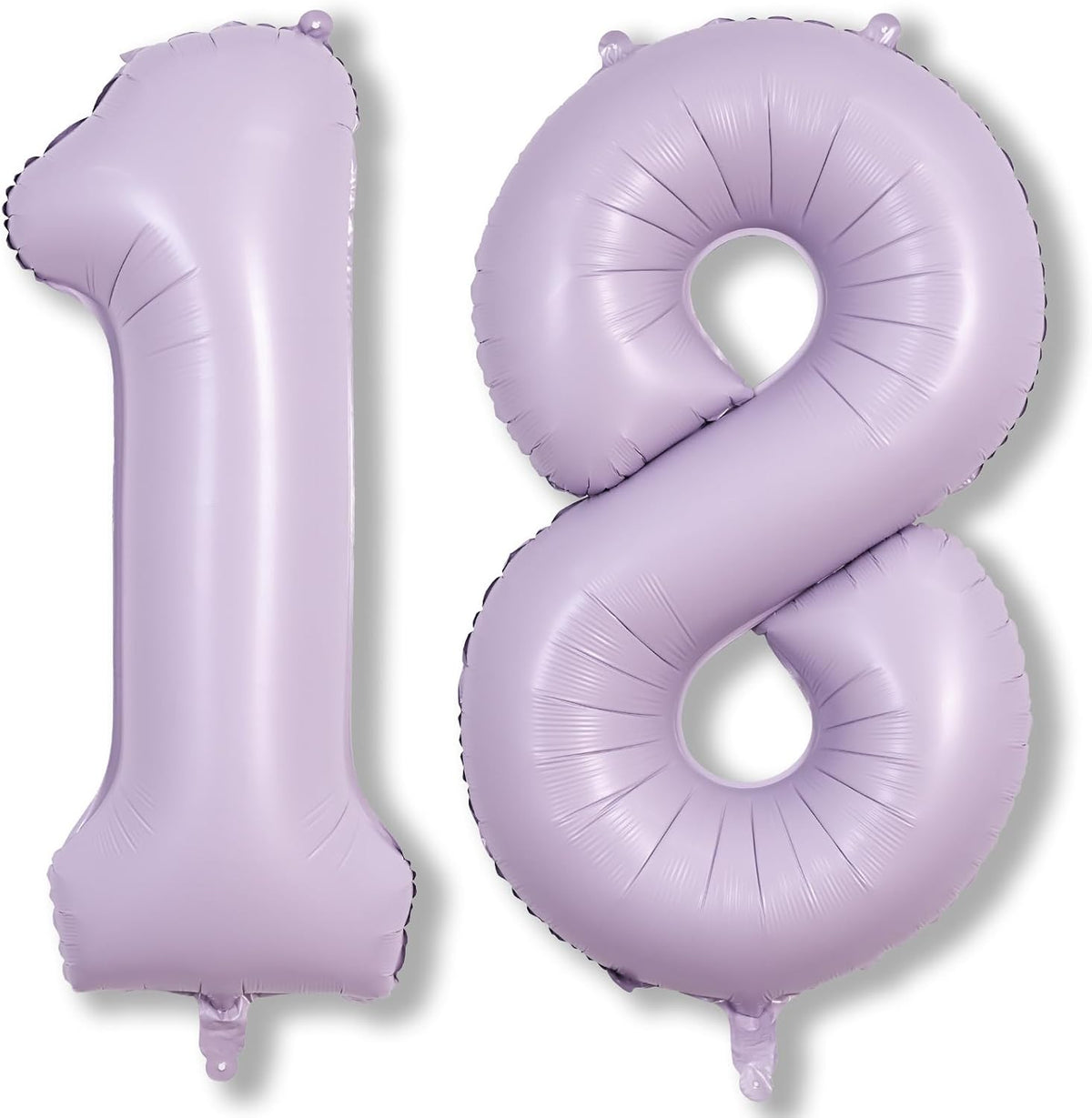 Pastel Dusty Purple Number 18 Birthday Balloons, 40 Inch Foil Number 1 & 8 Balloons for Women, 18th