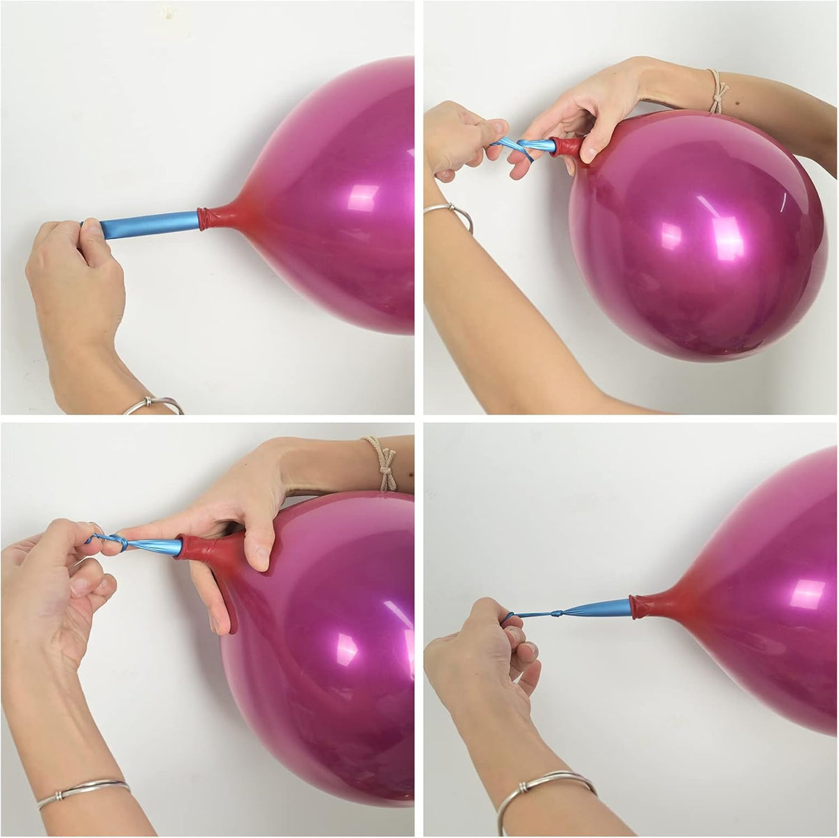 Chrome Fuchsia Balloons 12 Inch, Double-Layered Metallic Fuchsia Pink Balloons, Shiny Thick Chrome