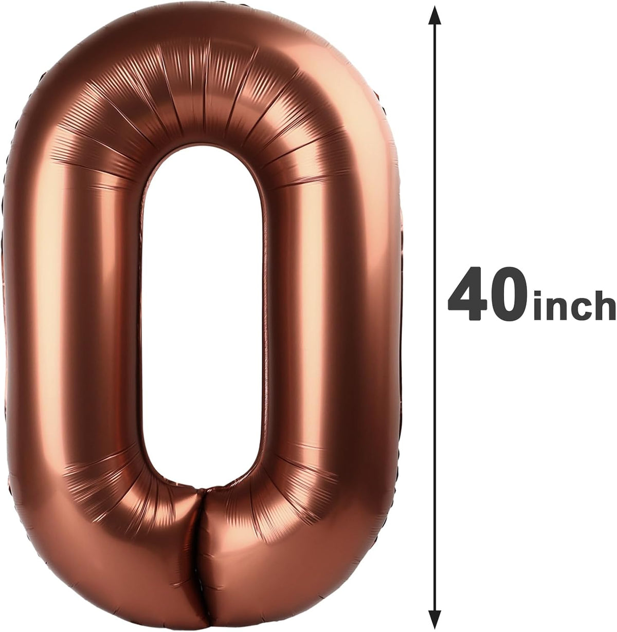 Dark Brown Helium Number Balloon 40 Inch, Giant Foil Coffee Brown Number 0 Birthday Balloons, Large