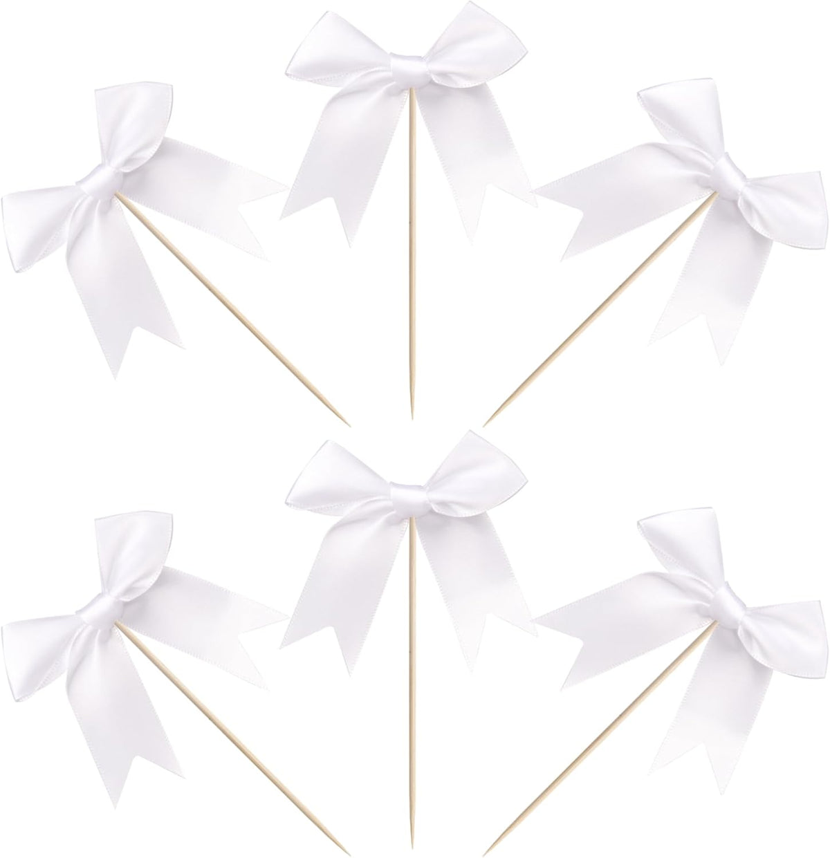 24 PCS Bow Cupcake Toppers Bowknot Cake Toppers Bow Cupcake Picks Bowknot Birthday Party