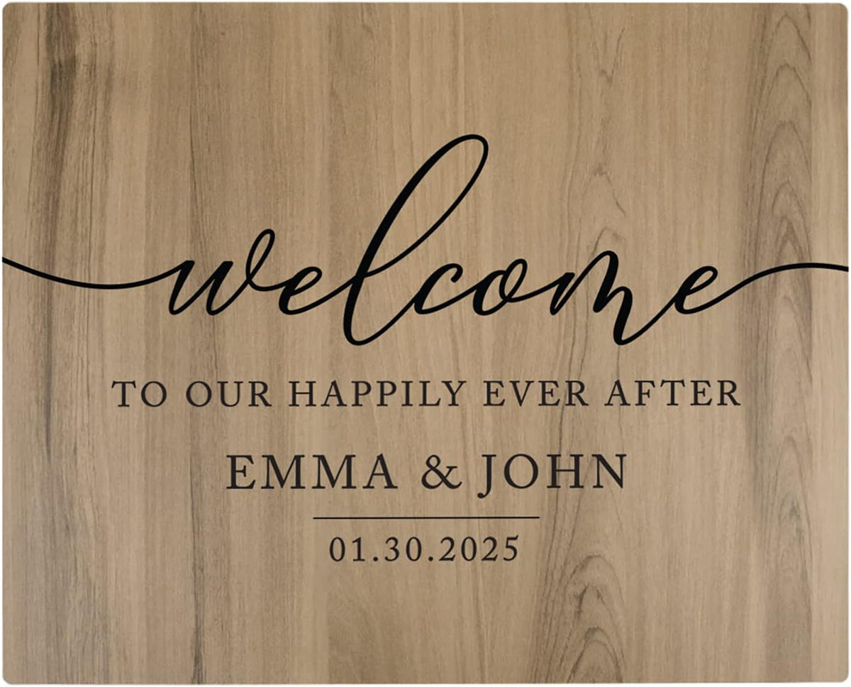 Andaz Press Personalized Large Wooden Welcome Sign for Wedding Rustic Welcome Sign 16" x 20" Custom