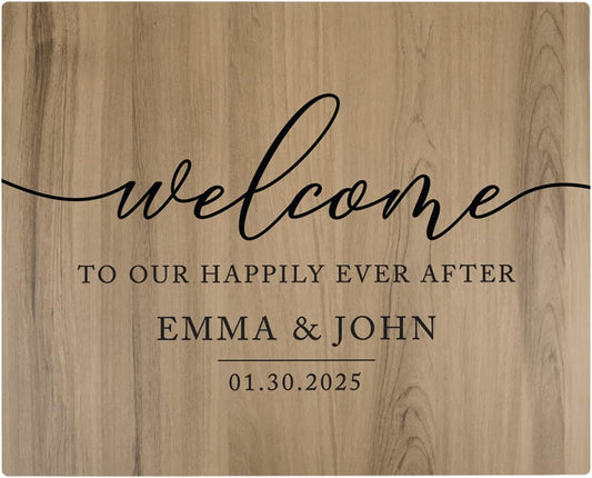 Andaz Press Personalized Large Wooden Welcome Sign for Wedding Rustic Welcome Sign 16" x 20" Custom