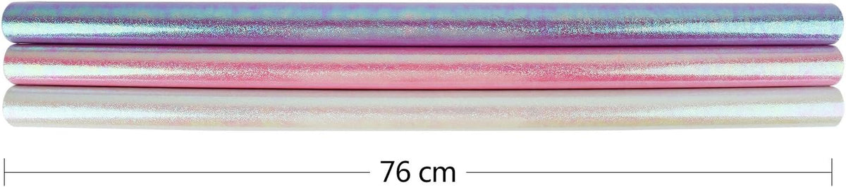 WRAPAHOLIC Wrapping Paper Roll - Pink/White/Purple Rainbow Color for Birthday, Wedding, Mother's