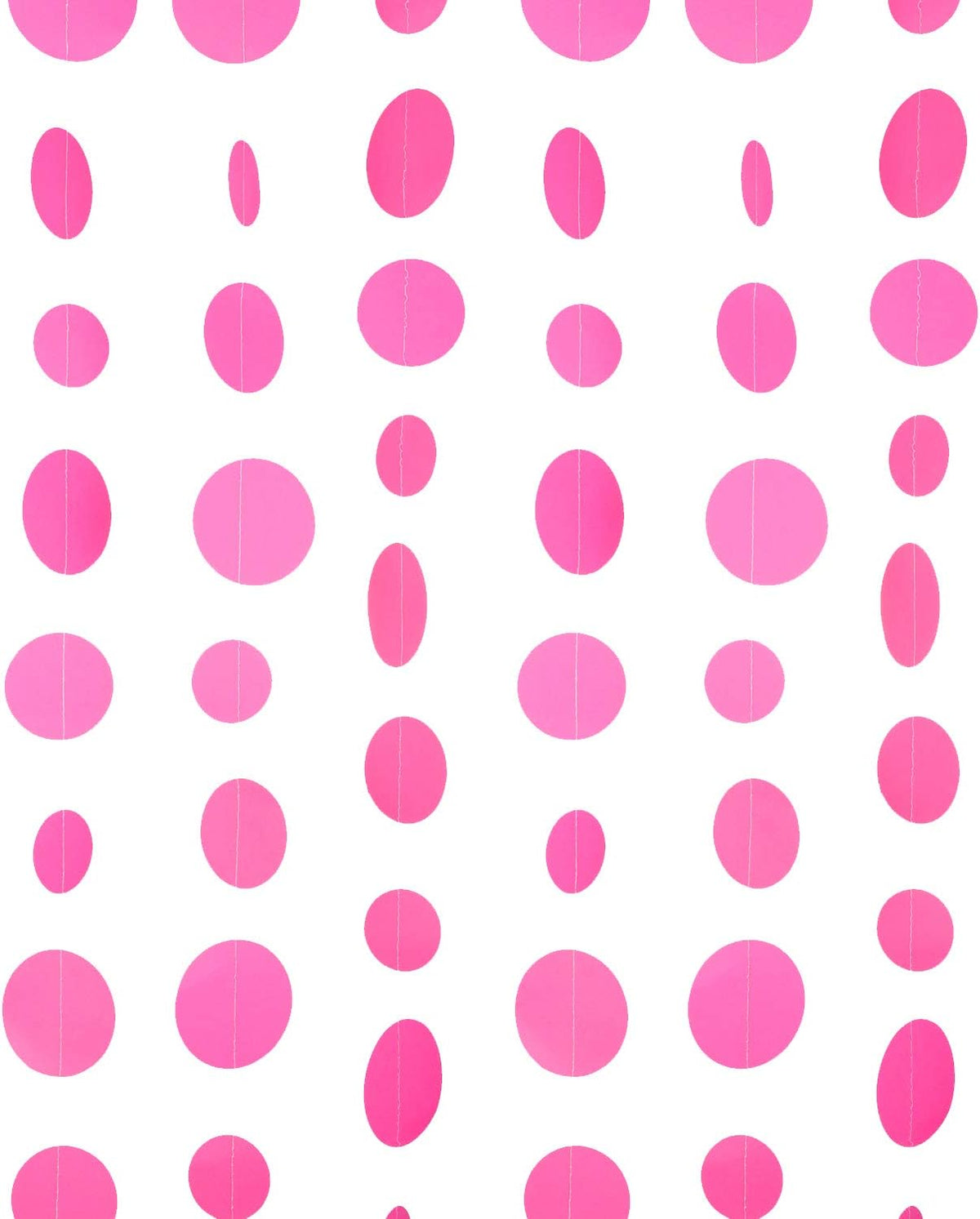 Hot Pink Paper Garland Circle Dot Party Banner Wall Streamers Backdrop Ceiling Hanging Decorations