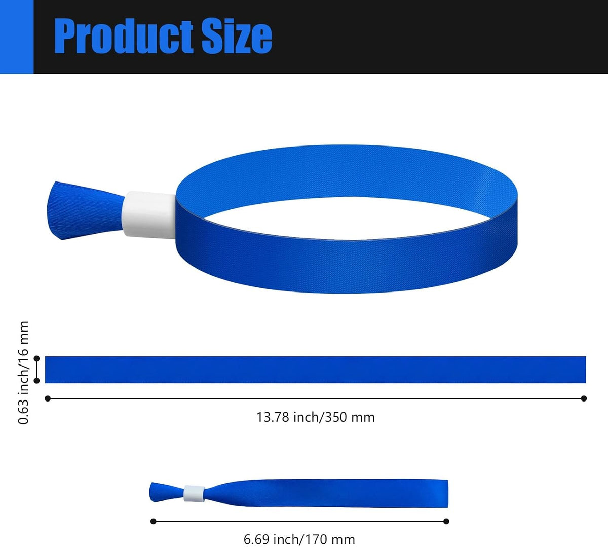 Green-Power America 100 Pcs Cloth Event Wristbands, Event Wristbands, Colored Wrist Bands for
