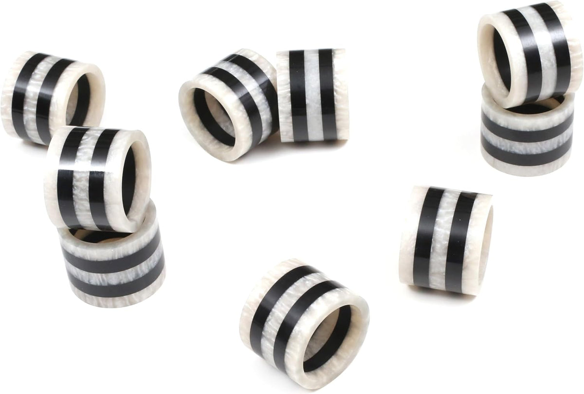 12-Pcs Epoxy Resin Napkin Rings - Handmade Elegant Napkin Holders for Table Décor, Dining