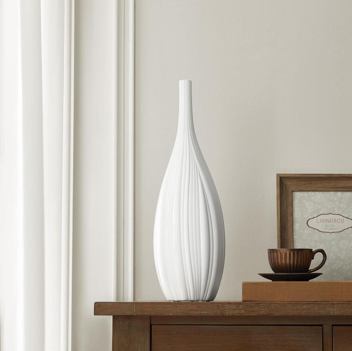RONDURE 20.6" Modern Ceramic Table Lamp, Modern Bedside Lamps for Bedroom, Living Room and
