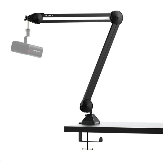 IXTECH Microphone Boom Arm Stand, Heavy Duty Adjustable Mic Stand with Cable Ties, Desk Mount Arm
