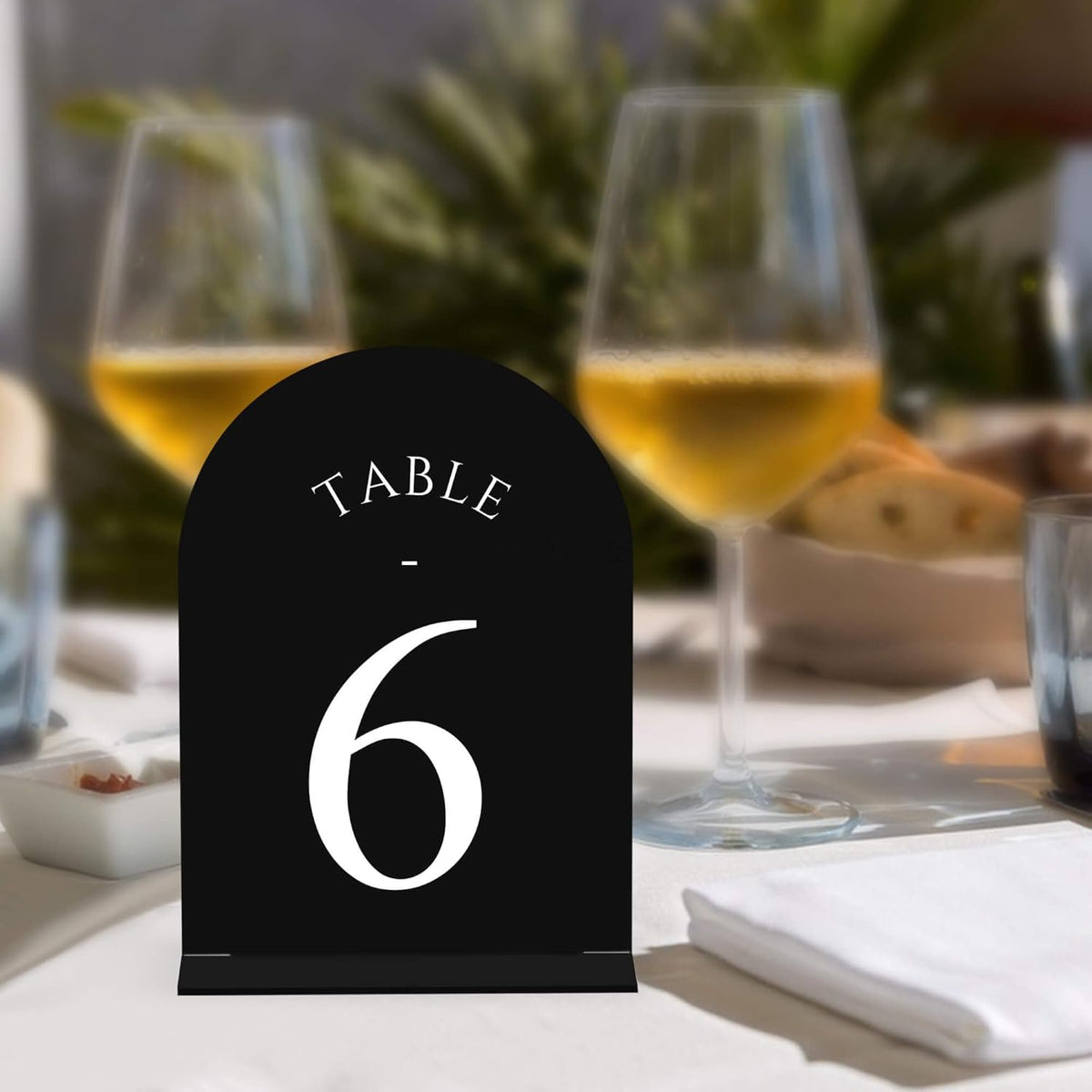 JOYIT Arch Wedding Table Numbers 1-20 with Stands – Double-Sided Printed 5" X 7" Acrylic Table