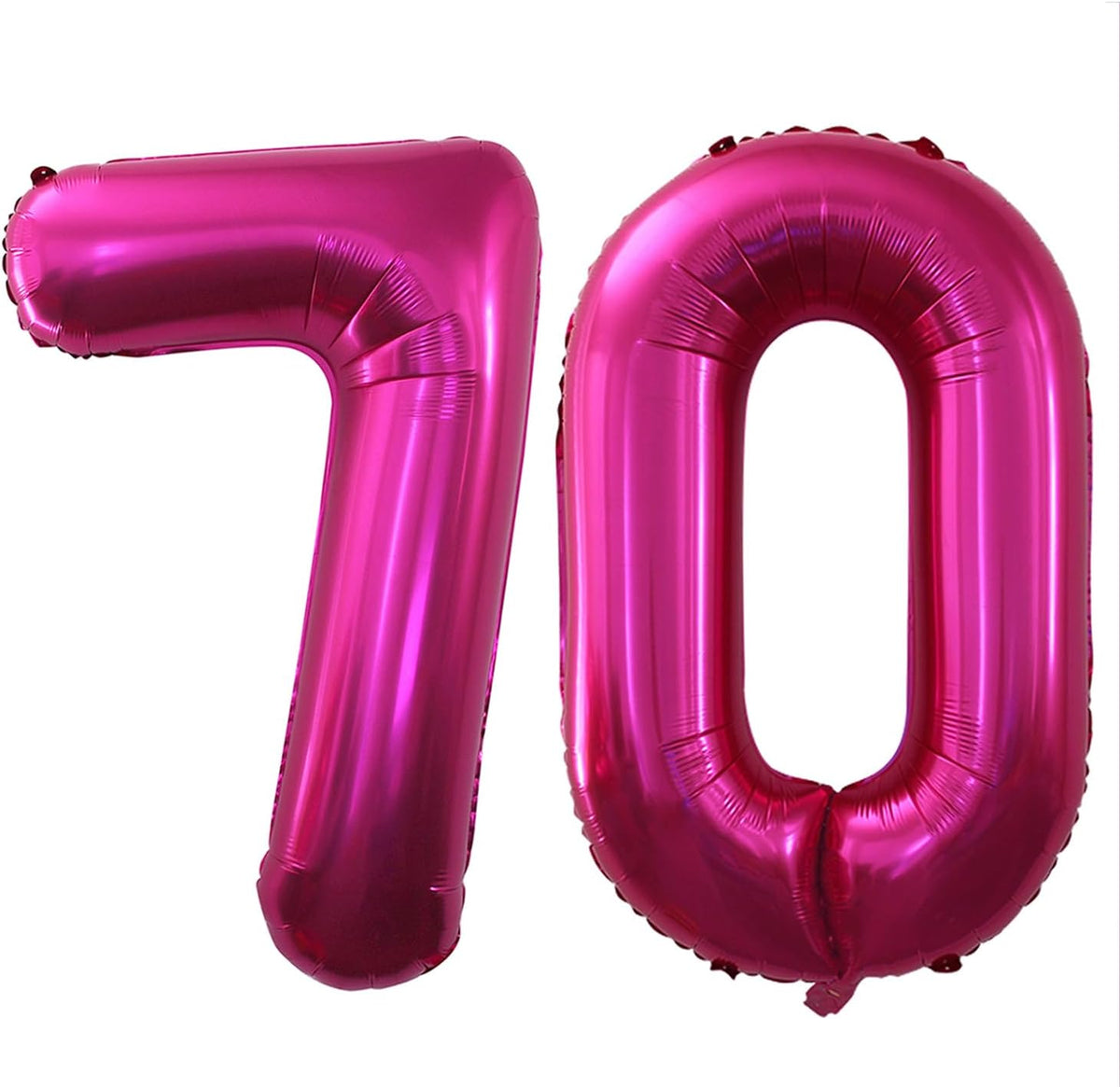 GOER Number 70 Balloons for 70th Birthday Party Decorations,42 Inch Jumbo Foil Helium Balloons for