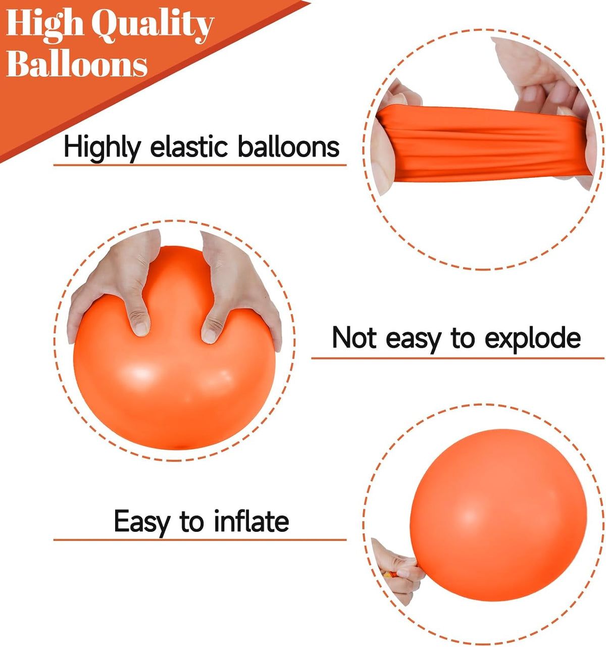 68Pcs Black and Orange Balloons, 12 inch Orange Black Latex Balloon Set with Confetti Ribbons
