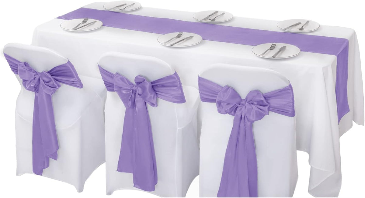12Pack Table Runner 12 x 108 Inches Satin Silk Table Runner for Wedding, Birthday Party, Banquets