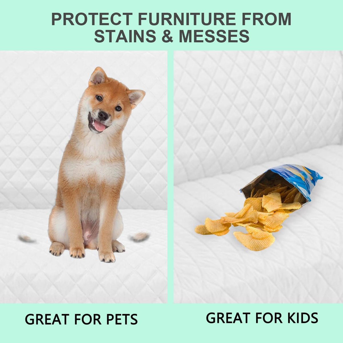 Reversible Oversized Sofa Covers Couch Cover Furniture Protector for Dogs Elastic Straps Water