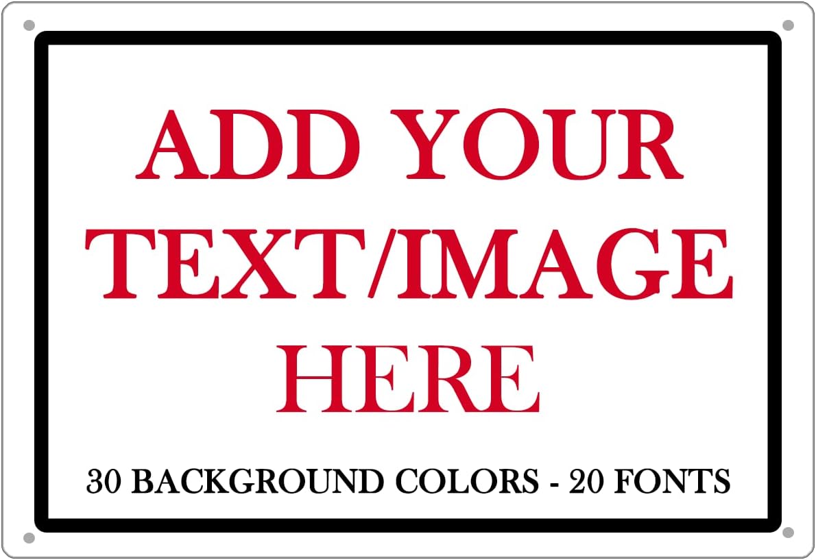 Custom Signs Outdoor Metal Sign - 12 x 8 Personalized Aluminum Rust-Proof Entrance Signs, Garden