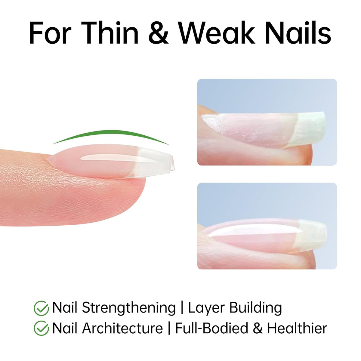 Hema Free Builder Gel for Nails Hypoallergenic & Odorless - Thickness Nail Strengthener & Extender