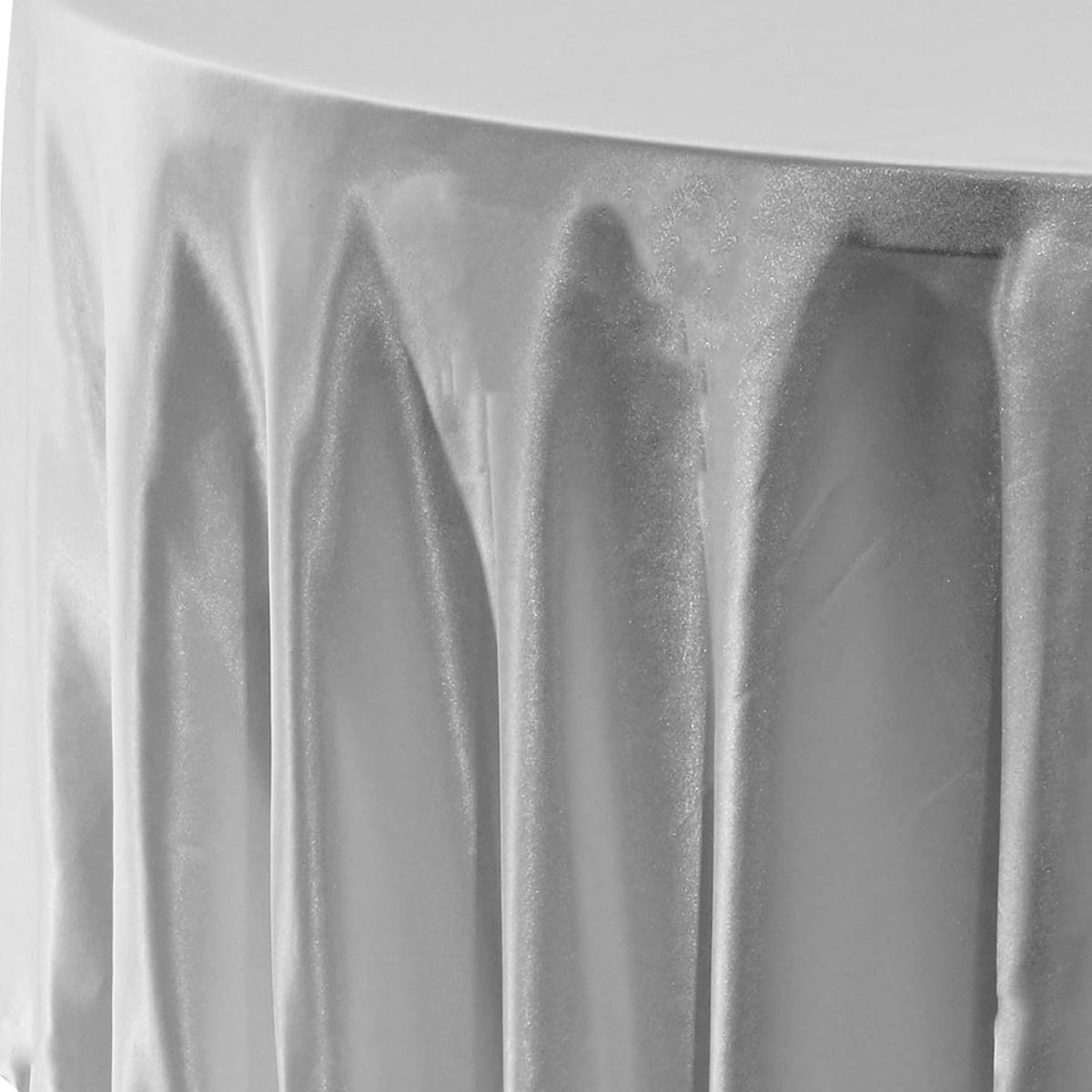 fani 6 Pack 120 Inch Sliver Round Tablecloth - Premium Silky Satin Tablecloth Overlay Smooth Fabric