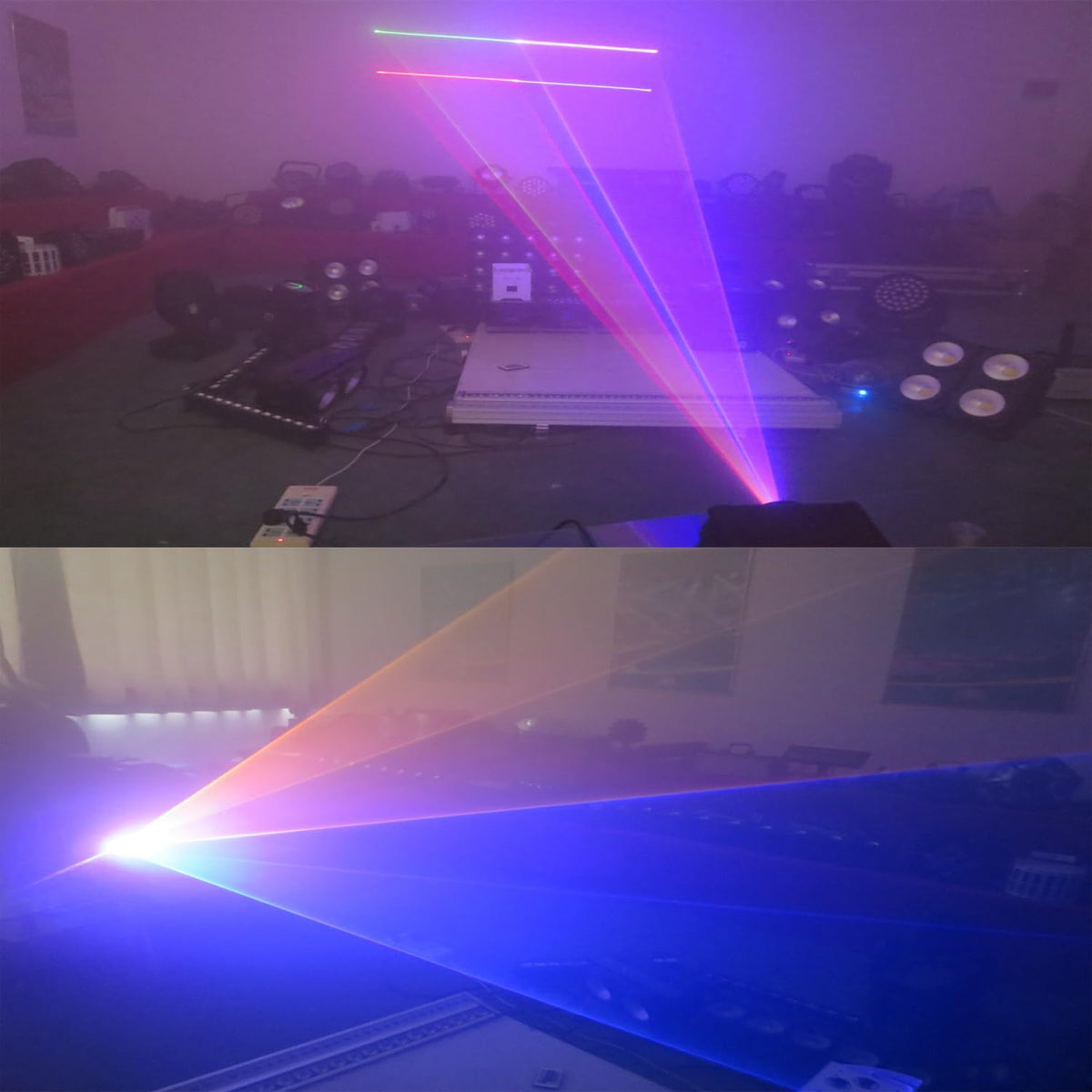 JUNMAN 1W RGB Full Color Animation Beam Stage Light DJ Disco Effect Lights for Party Wedding Event