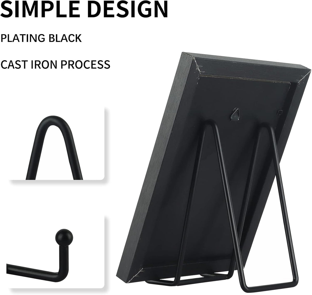 Decolore 3 Pack 6 Inch Black Metal Display Stands Plate Holder Display Stands for Picture