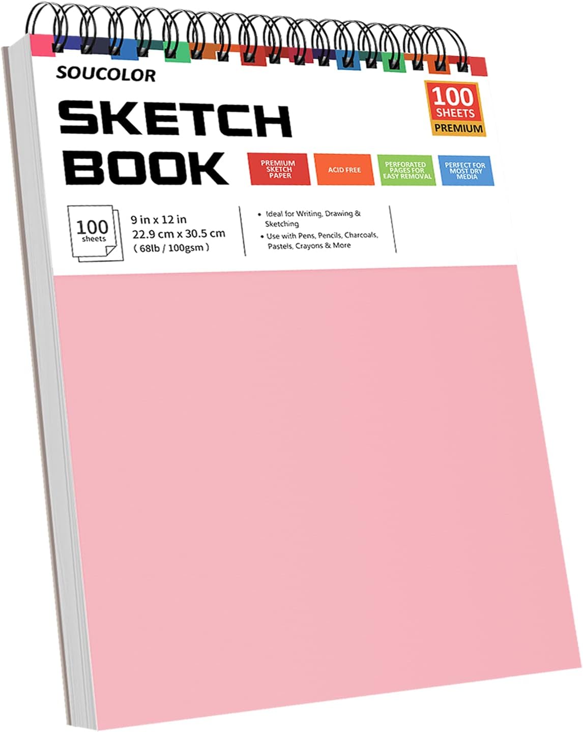 Soucolor Art Supplies Sketching Kit with 100 Sheets 3-Color Sketch Book, Teen Girl Gifts, Arts and