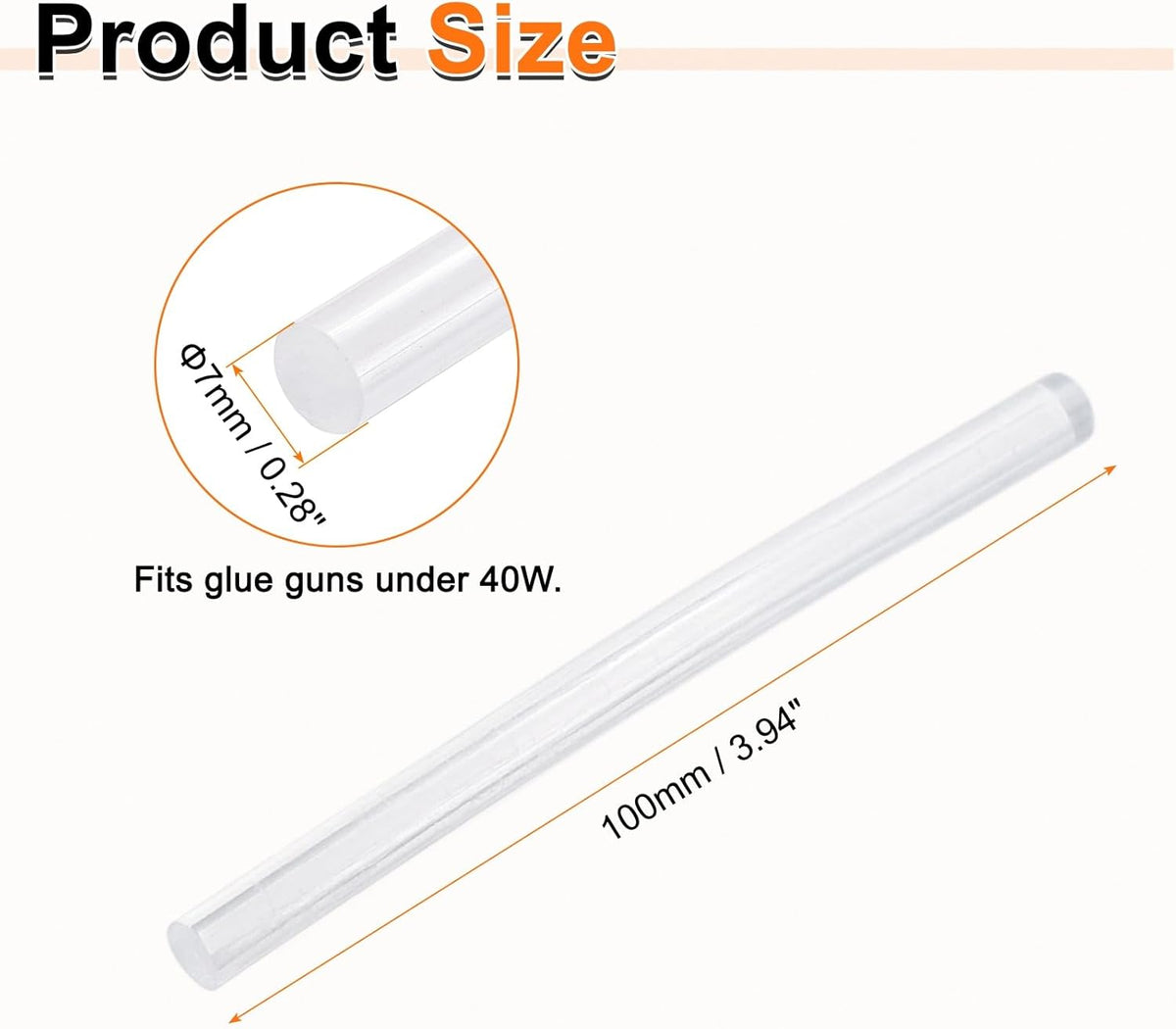 HARFINGTON 10pcs Hot Glue Sticks 0.28" Dia x 3.94" Long EVA Mini Hot Melt Adhesive Glue Stick for