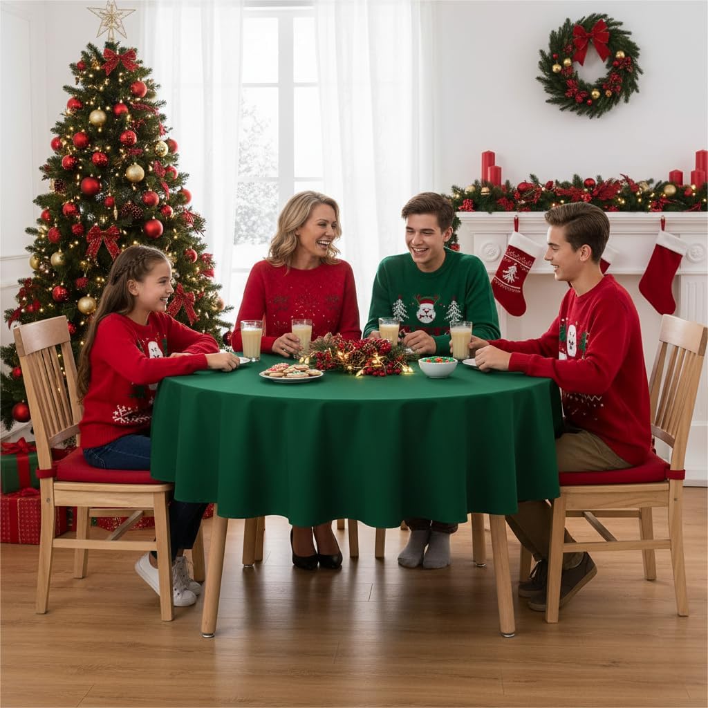sancua Round Tablecloth - 48 Inch - Water Resistant Spill Proof Washable Polyester Table Cloth