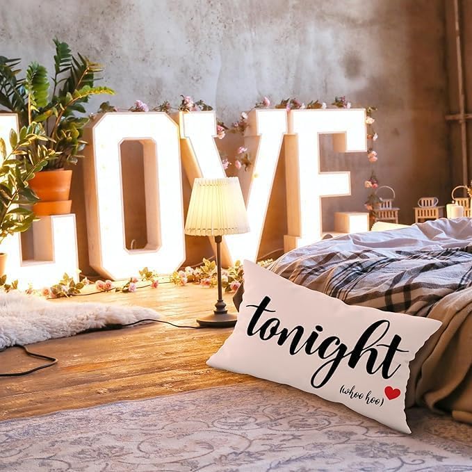 Mancheng-zi Funny Couples Reversible Soft Pillow Cover, Wedding Anniversary Bridal Shower Gifts
